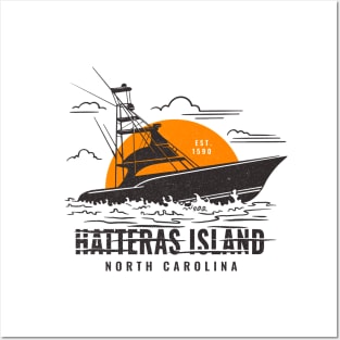 Fishing Boat Trip to Hatteras Island, North Carolina Posters and Art